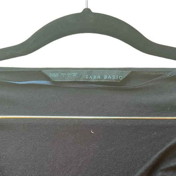 Women's‎ Zara Basic Blue and Black Midi Dress Size Large - Picture 3 of 4